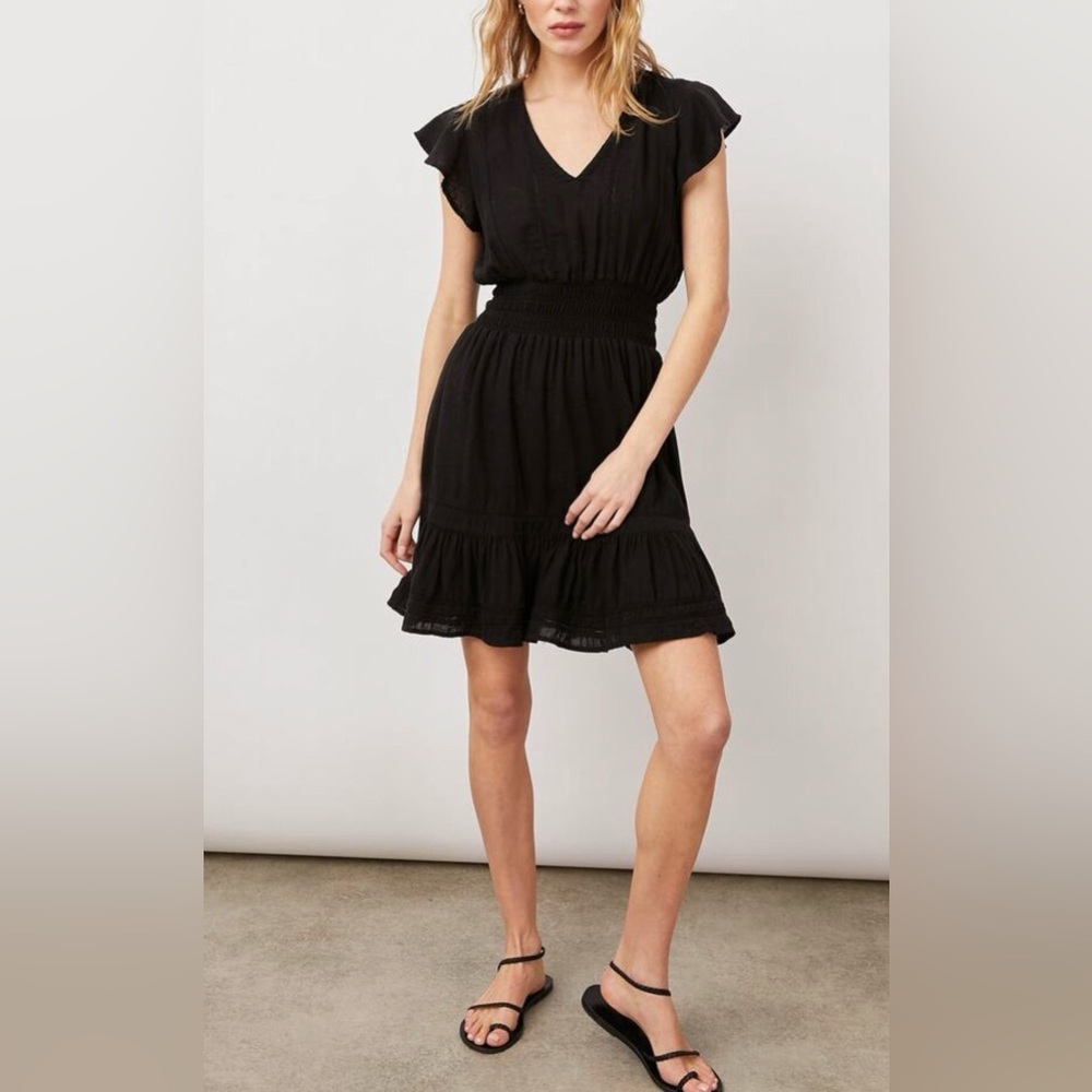 Rails Black Ruffle Mini Dress